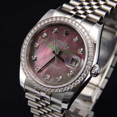 rolex dark mother of pearl|rolex pearl face with diamonds.